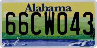 AL license plate 66CW043