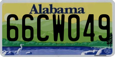 AL license plate 66CW049