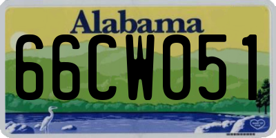 AL license plate 66CW051