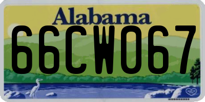 AL license plate 66CW067