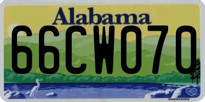 AL license plate 66CW070