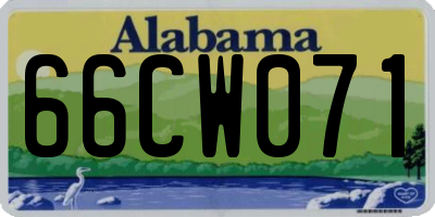AL license plate 66CW071