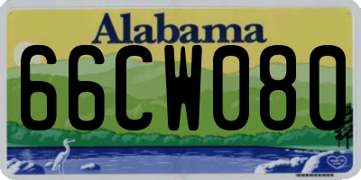 AL license plate 66CW080