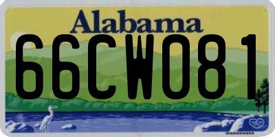 AL license plate 66CW081