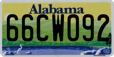 AL license plate 66CW092