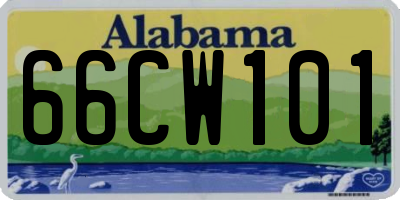 AL license plate 66CW101
