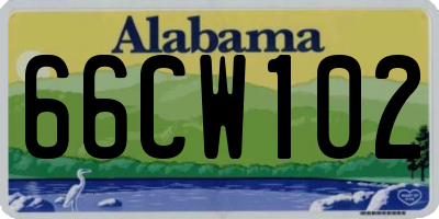 AL license plate 66CW102