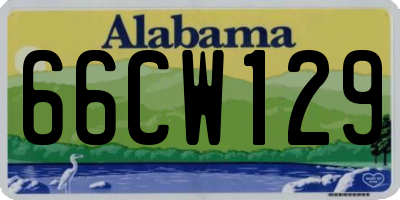 AL license plate 66CW129