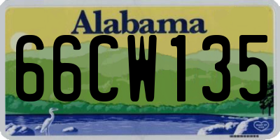 AL license plate 66CW135