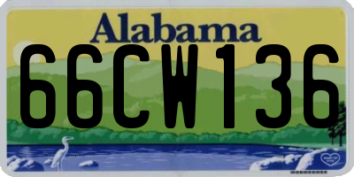 AL license plate 66CW136