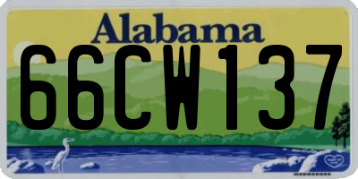 AL license plate 66CW137