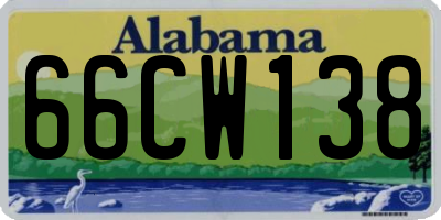 AL license plate 66CW138