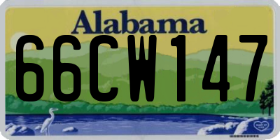 AL license plate 66CW147