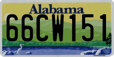 AL license plate 66CW151
