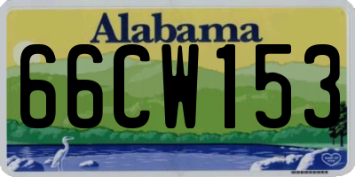 AL license plate 66CW153