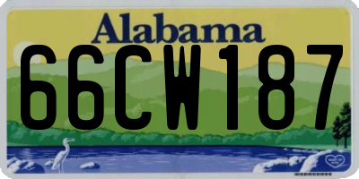 AL license plate 66CW187
