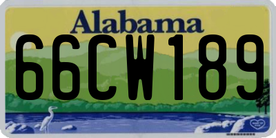 AL license plate 66CW189