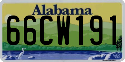 AL license plate 66CW191