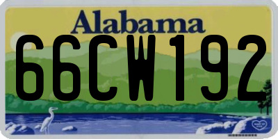 AL license plate 66CW192