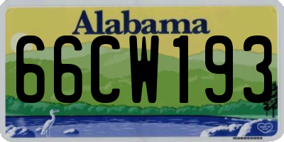 AL license plate 66CW193