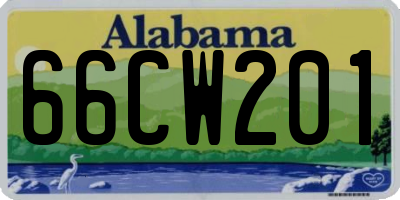 AL license plate 66CW201