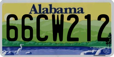 AL license plate 66CW212