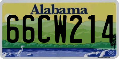 AL license plate 66CW214