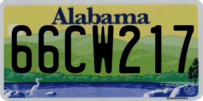 AL license plate 66CW217