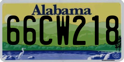 AL license plate 66CW218