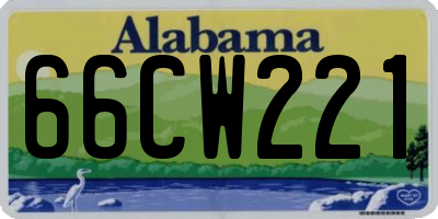 AL license plate 66CW221