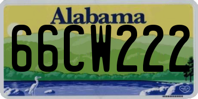 AL license plate 66CW222