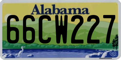 AL license plate 66CW227