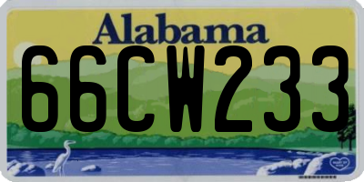 AL license plate 66CW233