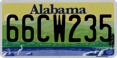 AL license plate 66CW235