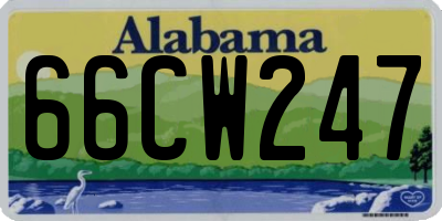 AL license plate 66CW247