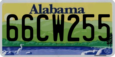 AL license plate 66CW255