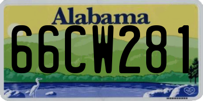 AL license plate 66CW281