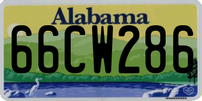 AL license plate 66CW286