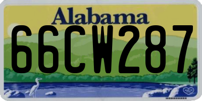 AL license plate 66CW287
