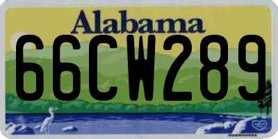 AL license plate 66CW289