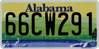 AL license plate 66CW291