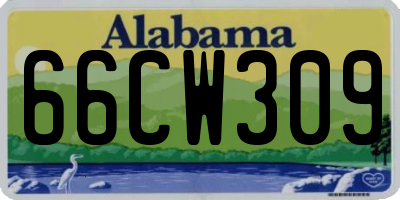 AL license plate 66CW309