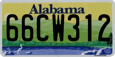 AL license plate 66CW312