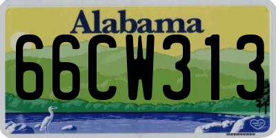 AL license plate 66CW313