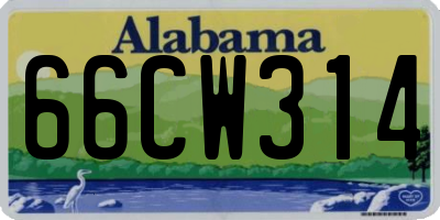 AL license plate 66CW314
