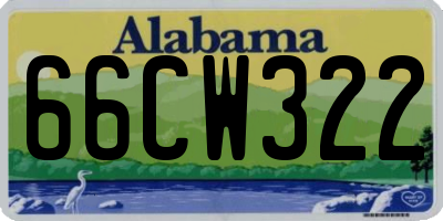 AL license plate 66CW322