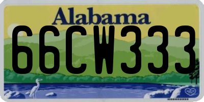 AL license plate 66CW333