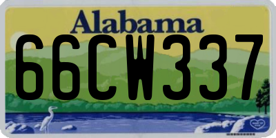 AL license plate 66CW337