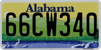 AL license plate 66CW340