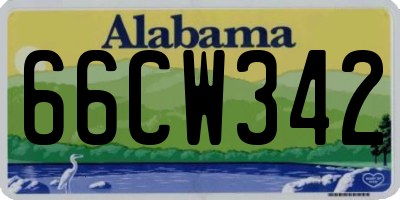 AL license plate 66CW342
